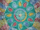 Batik Tapestry Cotton Bedspread 108  X 88  Full-queen Green
