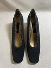 Stuart Weitzman Black Fabric Leather Trim Urban Techno Heels Women Size 8 5 Aaaa