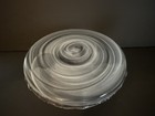 Beautiful   Unique Vintage Black  Gray   White Swirled Glass Dessert cake Stand