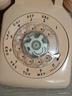 Vintage At t Rotary Dial Telephone Beige Color Works  