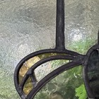 Antique Stained Glass Door 1920s Corrugated Glass With Minor Crack