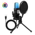 Usb Computer Mini Condenser Microphone Stand Recording Mic For Pc Desktop Laptop