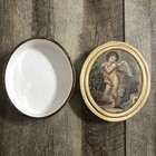 Vintage Cherub Oval Trinket Box Made In Italy
