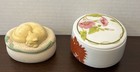 Mixed Lot Of 9 Vintage Trinket Boxes Flowers  Cat Egg