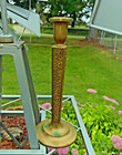 Large Vintage Victorian Old Very Heavy Brass Candle Candlestick Holder Patina