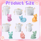 6 Pcs Cat Silicone Molds Mini 3d Cat Animal Resin Candle Soap Molds