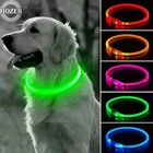Rechargeable Led Light-up Flash Glow Collar Dog Pet Safety Micro Usb Adjustable