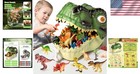 Jurassic Dinosaur Figures Set With Trees   Eggs