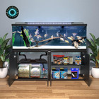 125-150 Gallon Fish Tank Stand Heavy Duty Metal Aquarium Stand With Power Outlet