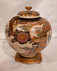 Antique Japanese Satsuma Ware Vase 5  Tall 4 5  Wide
