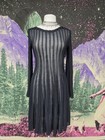 Missoni Striped Pleated Crochet Knit Black Long Sleeve Scoop Neck Dress Sz 8