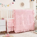 3-piece Tufted Ruffle Crib Bedding Set For Girls - Ultra Soft Baby Bedding Se   