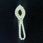 Vintage Clear Pave    Rhinestone Loop Brooch Sparkling Mcm Art Deco Pin