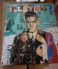 Playboy Print On Brushed Aluminum  30  X 35  Signed  4 Of 10  Read Re  Shipping 