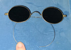 Antique Round Silver Tone Metal Wire Frame Sunglasses   Tinted Spectacles