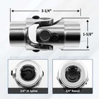 3 4  36 Spline X 3 4  Round Steering Shaft U Joint Chrome Universal Coupling