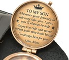 Engravable Brass Compass Nautical Antique Vintage Pocket Gift 2   With Case