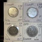 1937 - 1988 Ecuador 1   5 Sucres 11 Coin Lot Vf - Bu Condition
