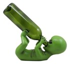Extra Terrestrial Alien Ufo Outer Space Colony Wine Bottle Holder Figurine Decor