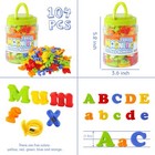 104 Pcs Magnetic Letters Numbers  Alphabet Abc 123 Fridge Magnets Plastic Edu   