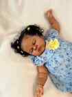 24  Weighted Lifelike Dark Skin Newborn Rooted Hair Girl Pickle Reborn Baby Doll