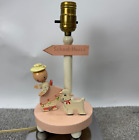 Vintage Nursery Plastics Mary Had A Little Lamb Wood Lamp Children s Room Decor