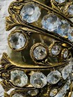 Restored French Crystal Flush Mount Plafoni  re Ceiling Fixture  Brass  Crystal