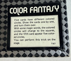 Vintage Tenyo Color Fantasy  t-67   Tenyo Japan Magic Trick