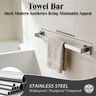 Wall Mount Stainless Steel Bathroom Hardware Set Towel Bar Hook Tissue Holder