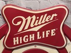 Vintage Miller High Life Beer Bullseye Sign Tin Bullet Holes Tin Metal