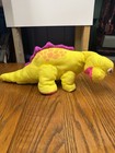 Vintage 1992 Fisher Price Dino Roars Yellow Puffalump Dinosaur Plush Nylon Exc 
