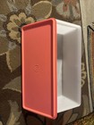 1980   s Vintage Tupperware Sheer Jumbo Bread Server Keeper  Container Orange Lid