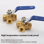Ball Valve Female 3-way T l Port Lever Handle 1 4  - 1  Npt Made Of Forged Brass