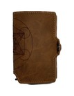 Rfid Blocking Brown Leather Pop-up Wallet  Laser Engraved Metatron   s Cube
