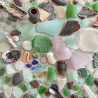 Genuine Beach Sea Glass - 1 And 1 2 Pounds W  Sea Marble Surf-tumbled Mendocino