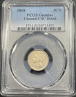 1868 Nickel Three Cent Piece 3cn Pcgs Unc Details Cleaned