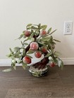 Vintage Chinese Jade And Hard Stone Bonsai Peach Tree 15 Inch Tall