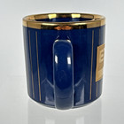 Vintage Exxon Mobil Navy Blue Mug With Gold Pin Stripes And Logo Made In England
