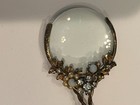 Rare Ornate Elegant Antique Victorian Faux Pearl   Rhinestone Magnifyier Loupe   