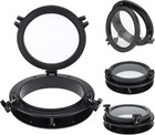 8  Boat Round Opening Porthole Replacement Window Port Hole Tempered Glass Black