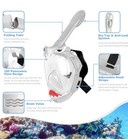Full Face Snorkel Mask 180 Degree Panoramic View Safe Anti-leak Anti-fog s Gray 