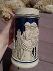 Vintage Ceramic German Beer Stein With Painted Scene