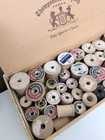 Lot Of  49 Empty Wood Sewing Thread Spools  Crafts  Vintage