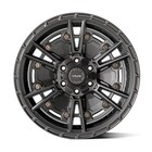 Set 5  17x9 Black 4play Wheels   33x12 50r17 A t Tires  Tpms 5x127   5x139 7