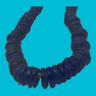 Vintage Antique African Blue Art Glass Disc Beads Necklace