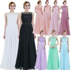 Women Ladies Chiffon Lace Bridesmaid Dress Evening Party Long Dress Prom Gown