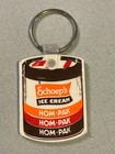 Vtg 1980s Schoep s Ice Cream Flag Company Logo Hom-pak Key Chain Fob Advertising