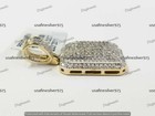 1 50 Ct Round Moissanite Dog Tag 3d Puffy Pendant Charm 10k Yellow Gold Plated