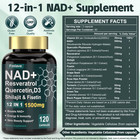 Nad Supplement  1500mg Resveratrol Containing Supplement  120 Capsules Usa Ship