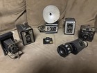 Kodak Brownie Reflex Vintage Camera Lot W  Box Cameras  Flash Reflectors  Case